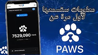 شرح PAWS🐾 من الألف إلى الياء و نسبة أرباح المستخدمين💸