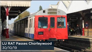 The London Underground Rail Adhesion Train (RAT) passes Chorleywood