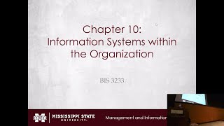 BIS 3233 - Chapter 10: Information Systems Within the Organization