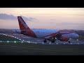 easyjet a319 111 dusk and sunset departure bournemouth airport