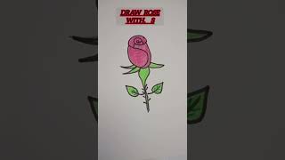 ||S+❤️=🌹||How to draw Rose from S&❤️#easy rose drawing#art#color#trending #kidsvideo #viral #shorts