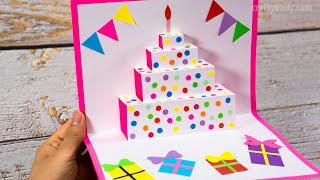 DIY Birthday Cake Pop Up Card | Easy Pop Up Card Tutorials | Happy Birthday Card Ideas