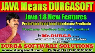 Java 1.8 New Features || Predicate interface isEqual method () || by Durga