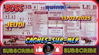 boss demain le boss quinte Cagnes-sur-Mer ( JEUDI ) 13/02/2025