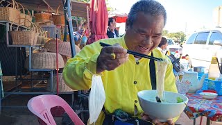 ก๋วยเตี๋ยวกัมพูชา ชิมก๋วยเตี๋ยวประเทศกัมพูชา ด่านช่องสะงำ ช่องสะงำไทย-กัมพูชา อ.ภูสิงห์ จ.ศรีสะเกษ