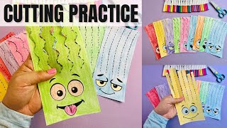 Scissors Cutting Practice | Cutting on Paper | Learning to Cut  |  Scissor Skills Worksheets