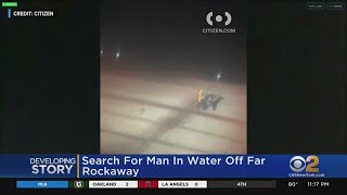 Rescue Crews Search For Man In Water Off Far Rockaway