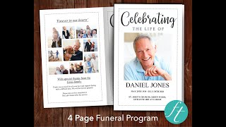 4 Page Classic Funeral Program Template