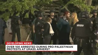 Students, faculty rally at UMass hours after over 100 arrests