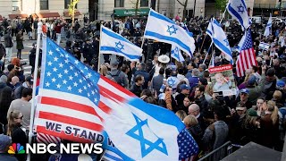 Pro-Israel counter-protesters march near Columbia University