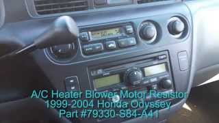 How To Replace AC Heater Blower Motor Resistor For 1999-2004 Honda Odyssey Air Only Works On Max