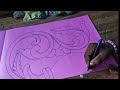 Wood carving drawing tutorial very simple //awesome wood carving  drawing