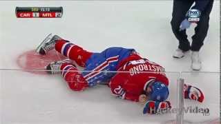 Colby Armstong collision with Patrick Dwyer . Apr 1, 2013