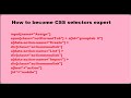 How to become CSS selector expert Part 2