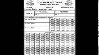 RAJSHREE COSMOS MORNING WEDNESDAY DATE: 30/01/2019 DRAW TIME: 11:55 AM,