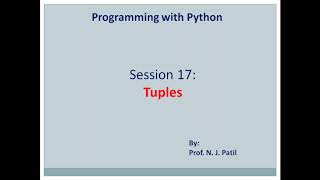 PYTHON session 17 tuples