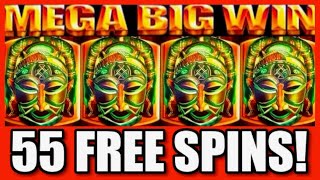 **MEGA BIG WIN!!!** 55 FREE SPINS!!! King of Africa WMS Slot Machine Bonus