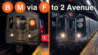 ᴴᴰ⁶⁰ ᴴᴰᴿ NYC Subway: (B) \u0026 (M) Trains terminating @ 2nd Avenue on the (F) Line