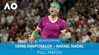 Denis Shapovalov v Rafael Nadal Full Match (QF) | Australian Open 2022