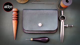 How to Make a Basics Leather Long Wallet with zip pocket leather pouch