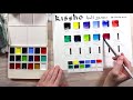 review u0026 demo kissho half gansai 18 colors watercolor set 🎨