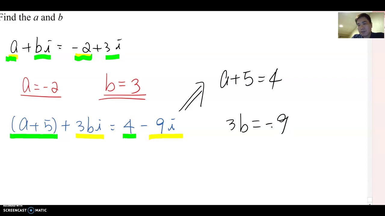 2.2 Finding A And B Of Complex Numbers - YouTube