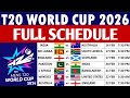 T20 World Cup 2026 Schedule: ICC Men's T20 World Cup 2026 Schedule, Date, Time & Venues