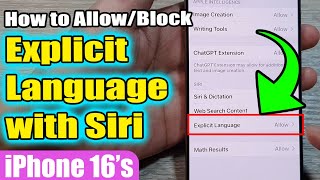 🎤 How to Allow/Block Explicit Language with Siri on iPhone 16/16 Pro Max 📱 | iOS 18 Tutorial