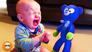 FUNNY BABIES Scared of Toys Then Crying - Funny Baby Videos | Just Funniest