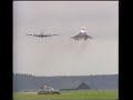 concord and ww2 b17 bomber sally b on a flyby over hässlö västerås airfield 1987 09 10