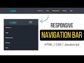 How to Create Responsive Navigation bar using HTML and CSS | Javascript