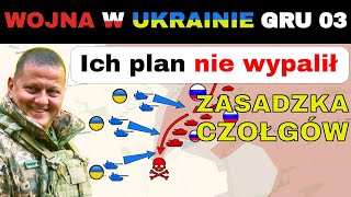 03 GRU: SKRZYŻOWANIE ŚMIERCI. Rosyjska Kolumna ZNISZCZONA OGNIEM CZOŁGÓW | Wojna w Ukrainie