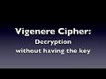 Vigenere Cipher - Decryption (Unknown Key)