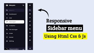 Clean Responsive Sidebar Menu | HTML CSS JS | Mayancoders