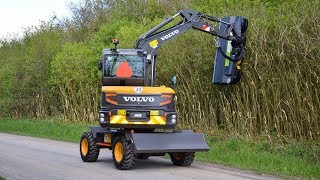 GreenTec Rotary Mulcher RM 232 mounted on Volvo EW60E Excavator