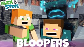 CAVES & CLIFFS: BLOOPERS - WARDEN - Alex and Steve Life (Minecraft Animation)