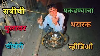 रात्रीची पुलावर चींबोरी पकडण्याचा थरारक व्हीडिओ 🦀 #crab #catching