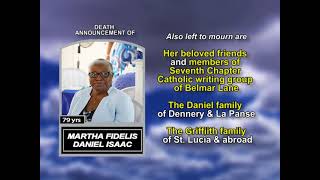 Martha Fidelis Daniel Isaac ~ Long Obituary