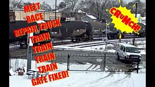 VAN BACKS INTO A CROSSING GATE!!!  PLUS MORE!  ELKHART, IN