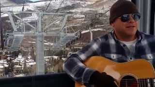 Rokas Zaveckas gets a serenade in the gondola at Vail, CO