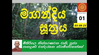 නිස්සරණ වන අරණ්‍ය සේනාසනයේ අති පූජ්‍ය ගරු පානදුරේ චන්දරතන ස්වාමින් වහන්සේ මාගන්දිය සූත්‍රය-01