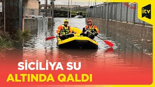 Siciliyada güclü yağış bir sıra fəsadlara yol açıb