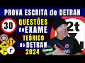 PROVA TEÓRICA DO DETRAN 2024 - EXAME DE LEGISLAÇÃO DE TRÂNSITO 2024 - SIMULADO DETRAN QUESTÕES 2024.