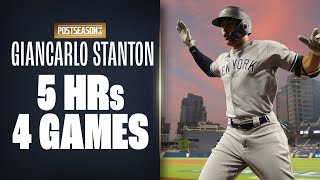 Giancarlo Stanton crushes 5 home runs in last 4 Postseason games! (4 straight Ya