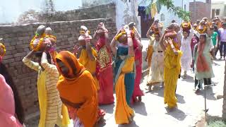 श्री मद भागवत कथा से पहले कलश यात्रा  दिन मीतई  (हाथरस )