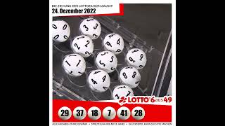 LOTTO 6aus49-Gewinnzahlen von Samstag, 24.12.2022