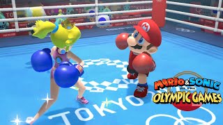 Boxing Very Hard Gameplay : Mario \u0026 Sonic At The Olympic Games Tokyo 2020 Peach \u0026 Amy ( Switch )