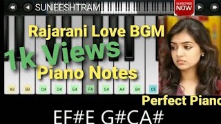 Rajarani Keerthana Love BGM | Tamil BGM | Perfect Piano Notes | Suneesh t ramachandran