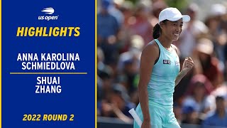 Anna Karolina Schmiedlova vs. Shuai Zhang Highlights | 2022 US Open Round 2