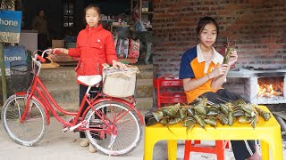 Buy a large pot 40cm in diameter and use it to cook sticky rice cakes - Poor girl daily life